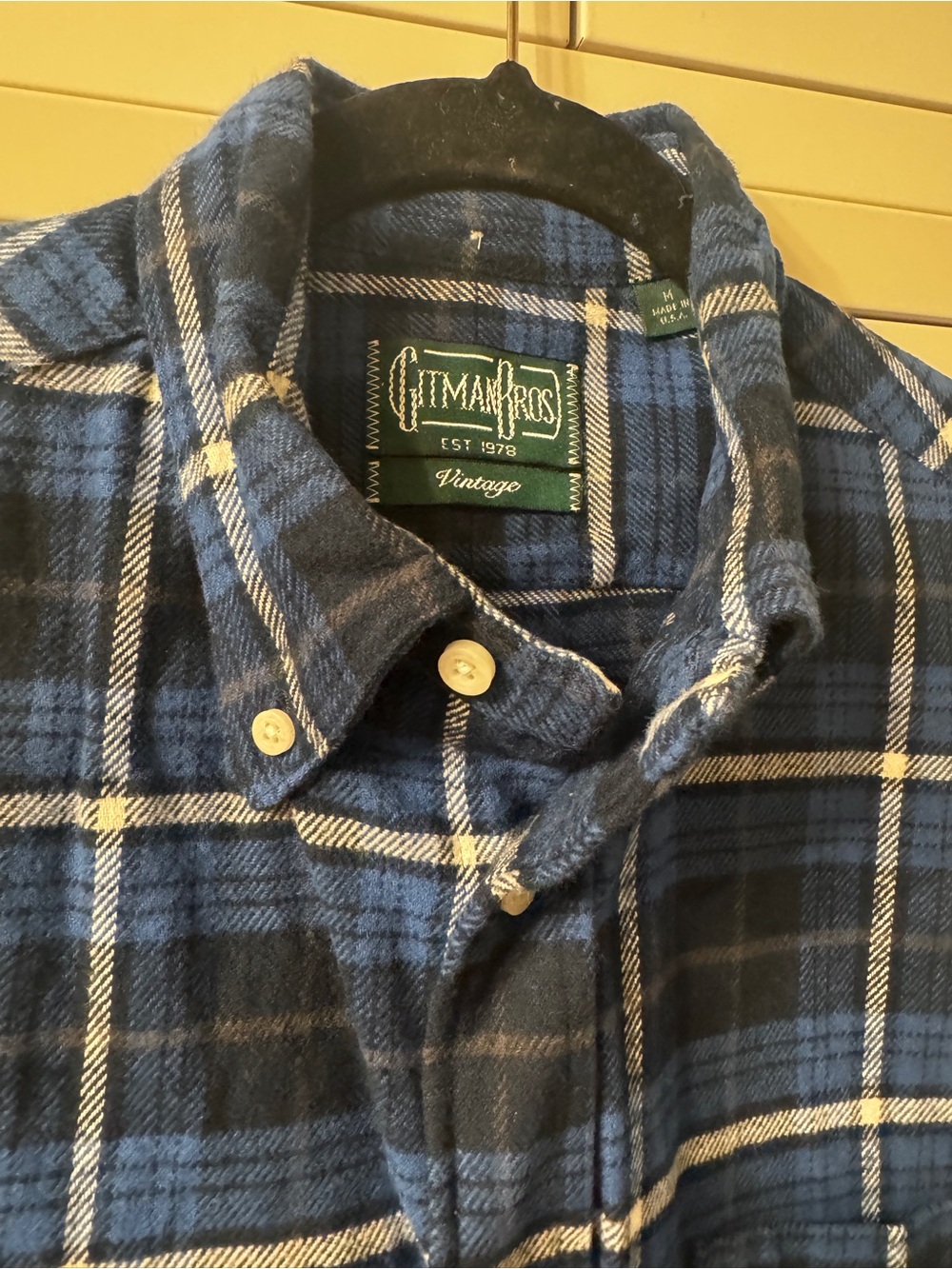 Gitman Vintage Men’s Blue Plaid Button-Down Shirt